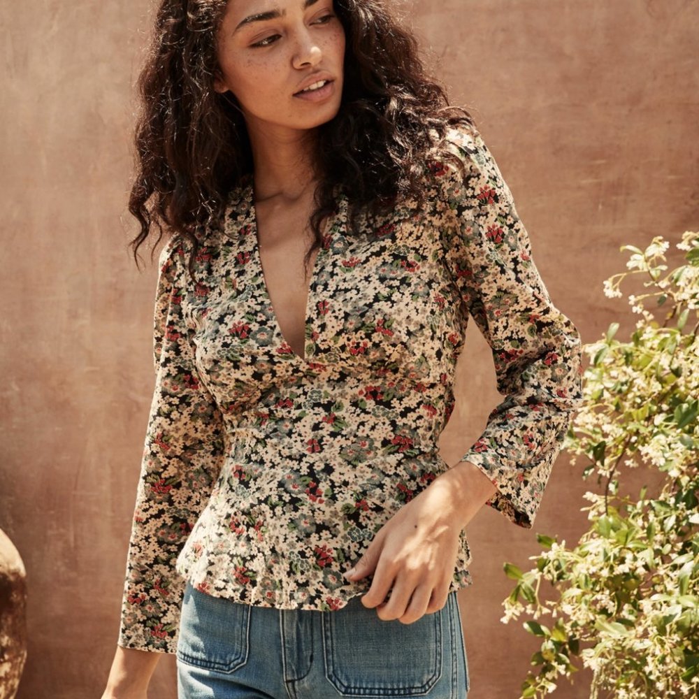 NWT Doen solstice blouse in sissinghurst floral print